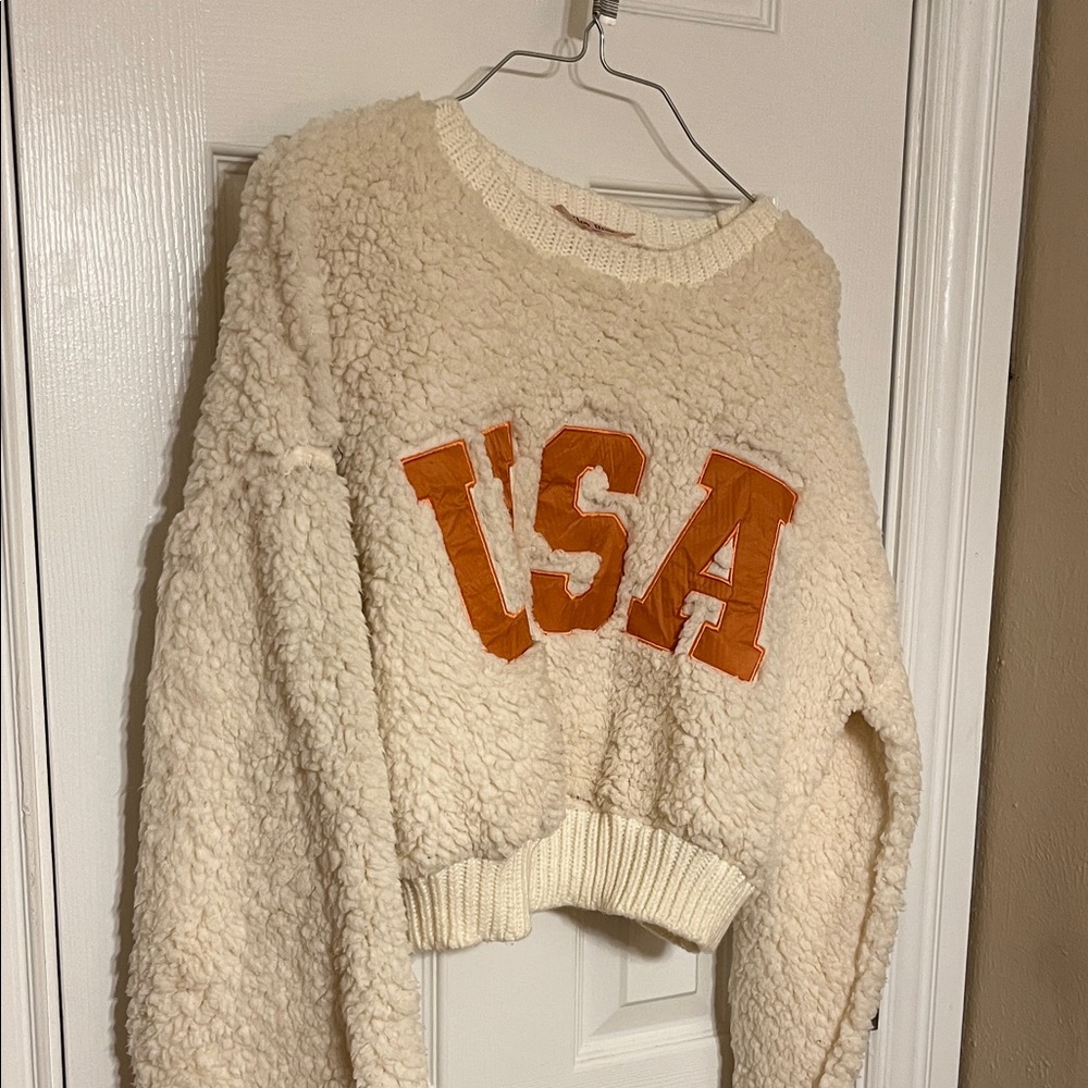 Cozy Cream USA Sweater